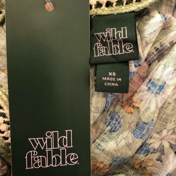 Wild Fable Womens Dress Floral XS Green/Orange - Picture 11 of 12